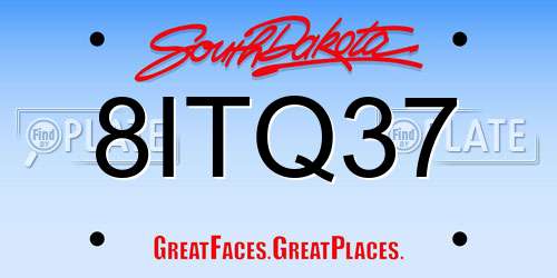 8ITQ37 South Dakota License Plate
