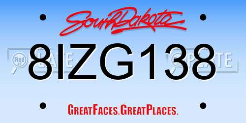 8IZG138 South Dakota License Plate