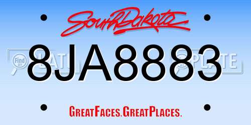 8JA8883 South Dakota License Plate