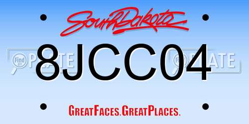8JCC04 South Dakota License Plate