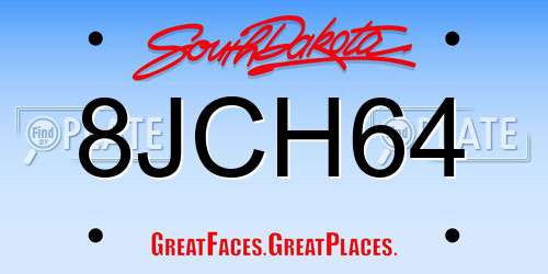 8JCH64 South Dakota License Plate