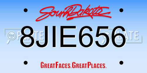 8JIE656 South Dakota License Plate