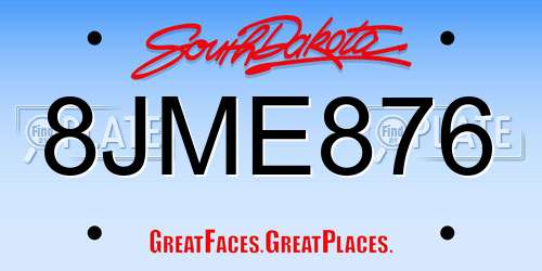 8JME876 South Dakota License Plate