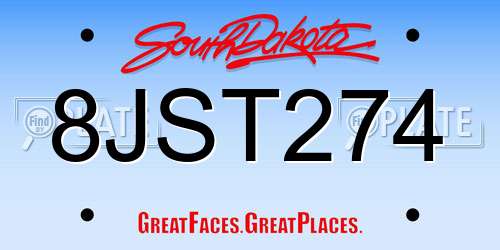 8JST274 South Dakota License Plate