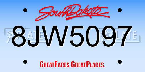 8JW5097 South Dakota License Plate