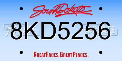 8KD5256 South Dakota License Plate