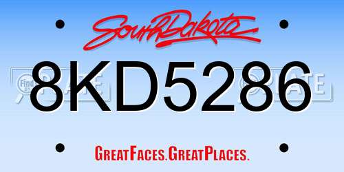 8KD5286 South Dakota License Plate
