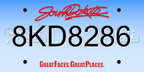 8KD8286 South Dakota License Plate