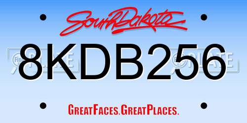 8KDB256 South Dakota License Plate