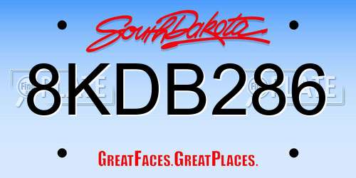 8KDB286 South Dakota License Plate