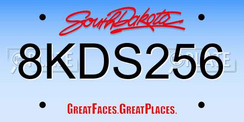 8KDS256 South Dakota License Plate