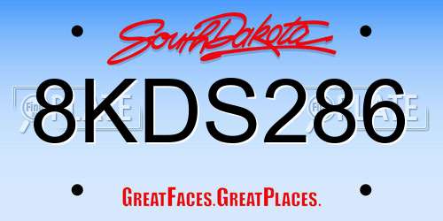 8KDS286 South Dakota License Plate