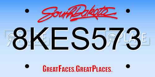 8KES573 South Dakota License Plate