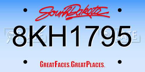 8KH1795 South Dakota License Plate