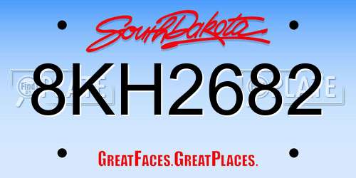 8KH2682 South Dakota License Plate