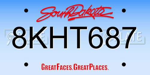8KHT687 South Dakota License Plate