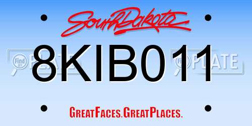 8KIB011 South Dakota License Plate
