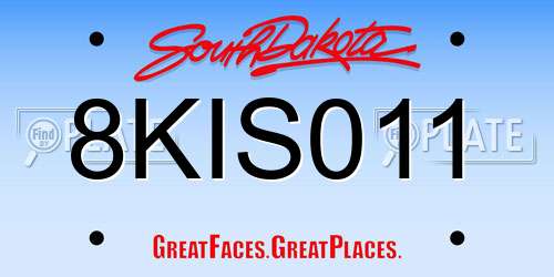 8KIS011 South Dakota License Plate