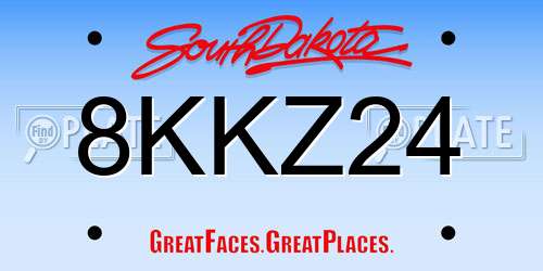 8KKZ24 South Dakota License Plate