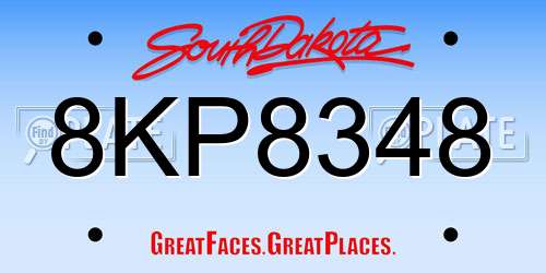 8KP8348 South Dakota License Plate
