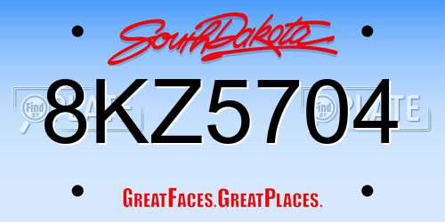 8KZ5704 South Dakota License Plate