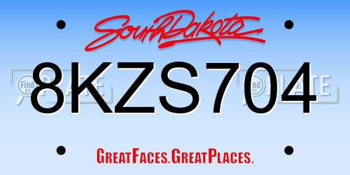 8KZS704 South Dakota License Plate