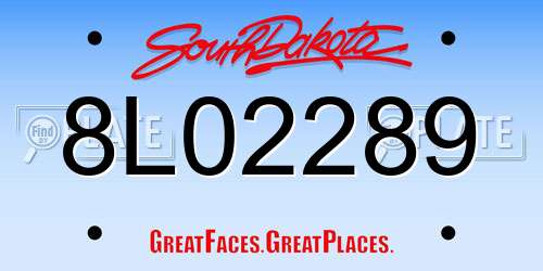 8L02289 South Dakota License Plate
