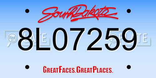 8L07259 South Dakota License Plate