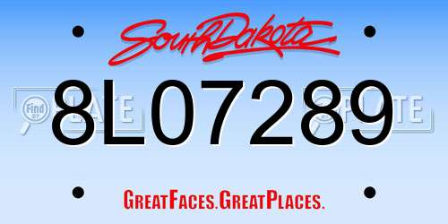 8L07289 South Dakota License Plate