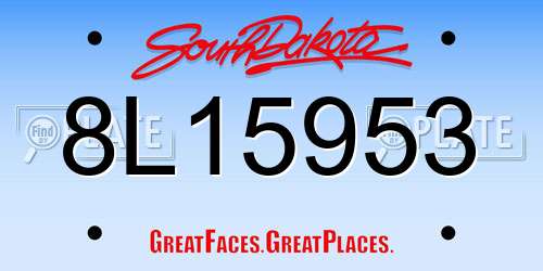 8L15953 South Dakota License Plate