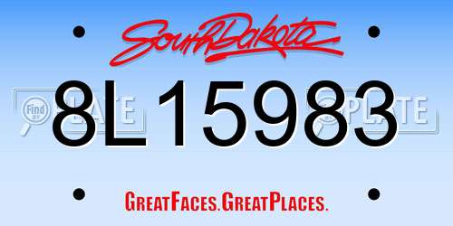8L15983 South Dakota License Plate