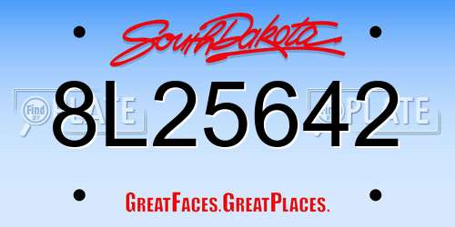 8L25642 South Dakota License Plate