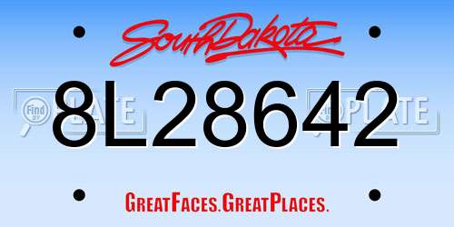 8L28642 South Dakota License Plate