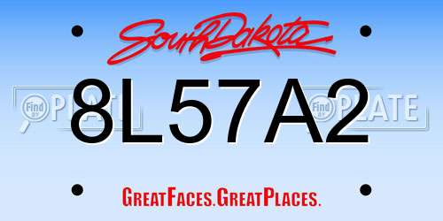 8L57A2 South Dakota License Plate