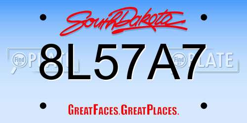 8L57A7 South Dakota License Plate