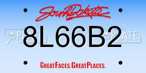 8L66B2 South Dakota License Plate