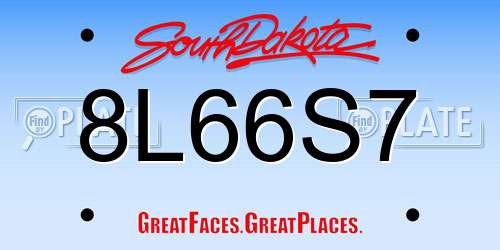 8L66S7 South Dakota License Plate
