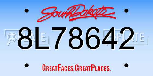 8L78642 South Dakota License Plate
