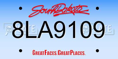 8LA9109 South Dakota License Plate