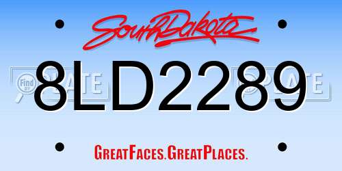 8LD2289 South Dakota License Plate