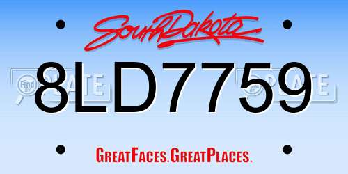 8LD7759 South Dakota License Plate