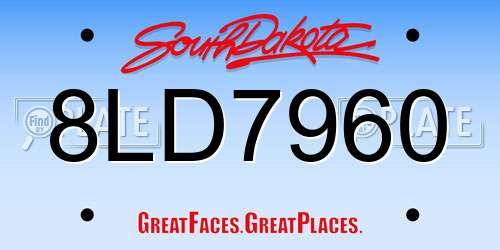 8LD7960 South Dakota License Plate