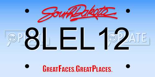 8LEL12 South Dakota License Plate