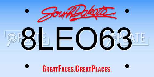 8LEO63 South Dakota License Plate