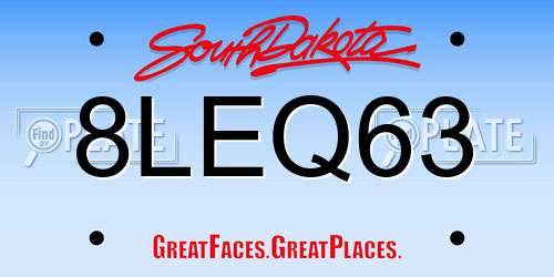 8LEQ63 South Dakota License Plate