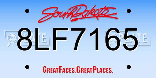 8LF7165 South Dakota License Plate