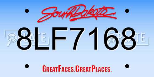 8LF7168 South Dakota License Plate