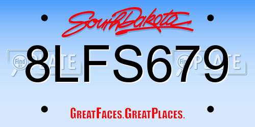 8LFS679 South Dakota License Plate