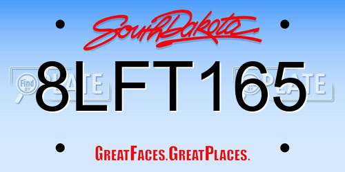 8LFT165 South Dakota License Plate