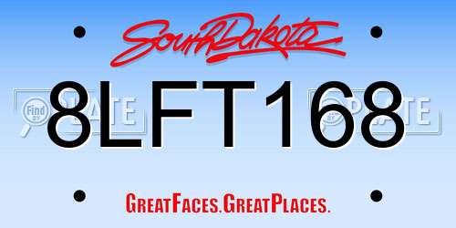 8LFT168 South Dakota License Plate